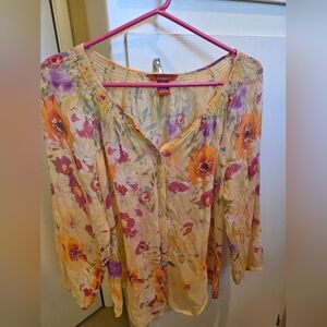 Sundance Sheer Silk Blouse Large
